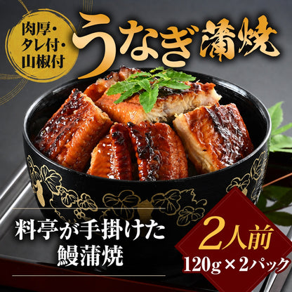 お中元 タレの旨さに唸る！老舗料亭仕込みの冷凍カット済国産うなぎ蒲焼 土用の丑の日 ｜2人前120g×2袋
