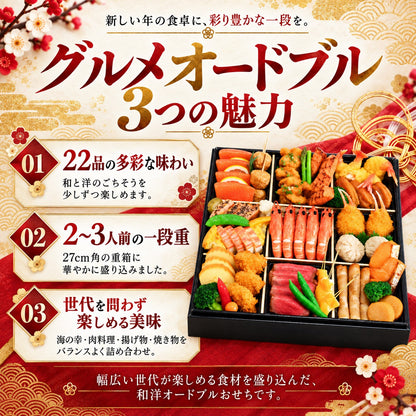 グルメオードブル 22品｜2〜3人前・一段重｜福井の日本料理 やなぎ町