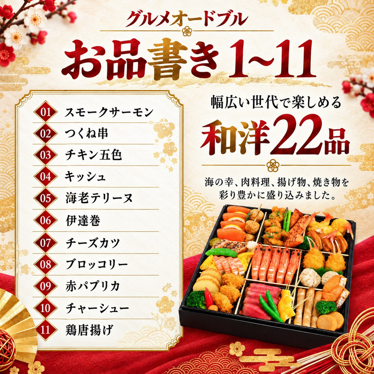 グルメオードブル 22品｜2〜3人前・一段重｜福井の日本料理 やなぎ町