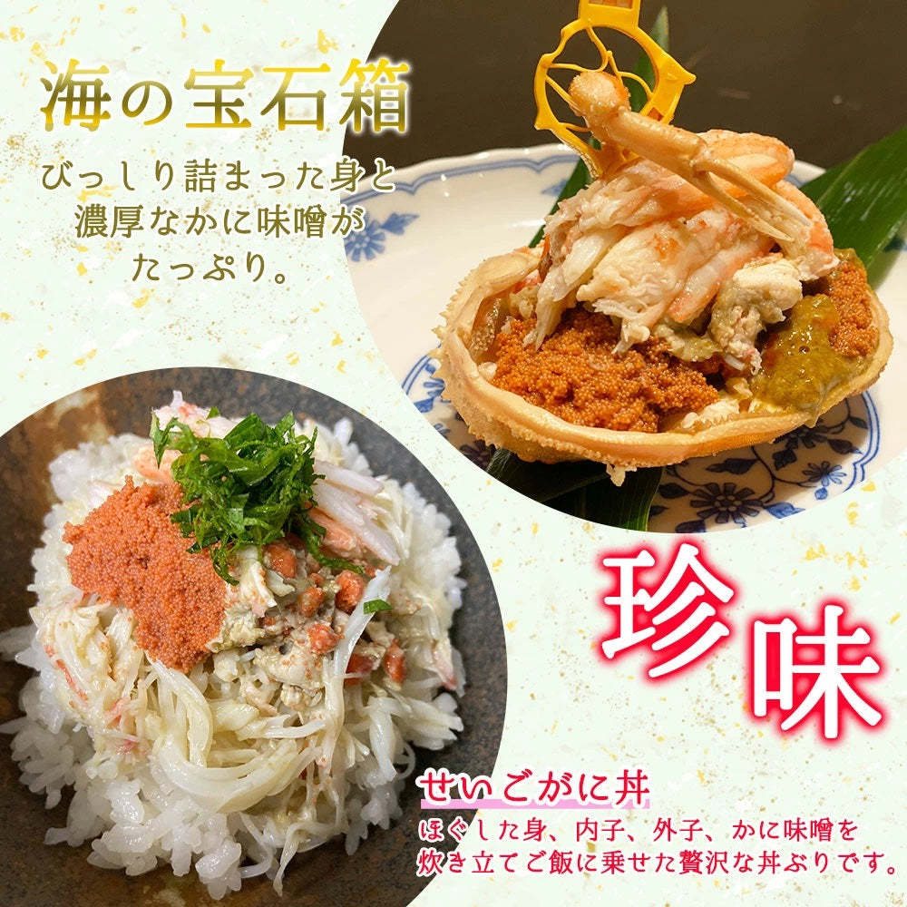 【12/21～年末正月到着指定可】蟹好きにおすすめ！老舗カニ専門店の「越前セイコガニ」 越前がに 送料無料 セイコ蟹 香箱蟹 香箱ガニ お歳暮