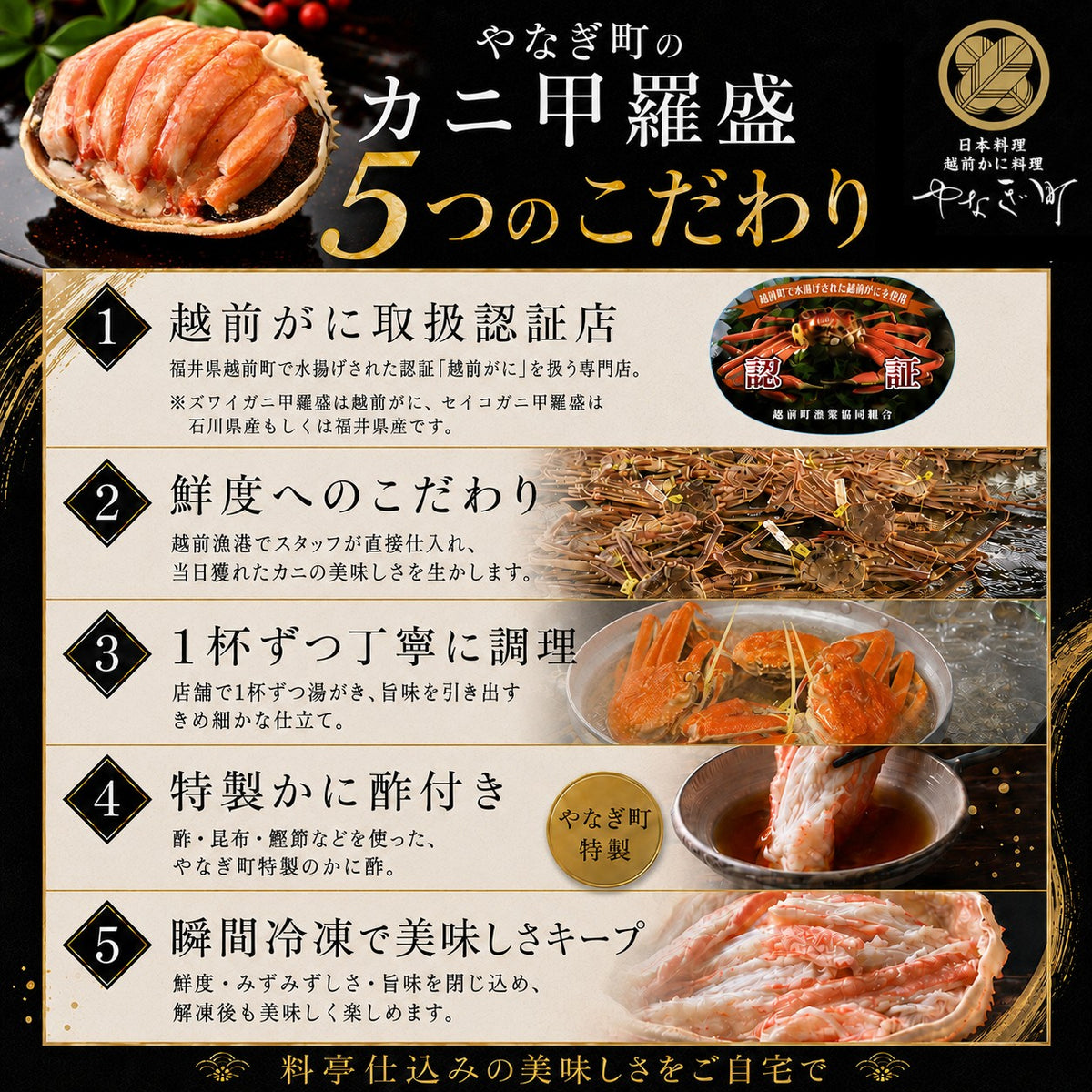 【11月以降お届け】越前がに・セイコガニ甲羅盛 食べ比べセット｜ズワイガニ1個＋せいこがに2個